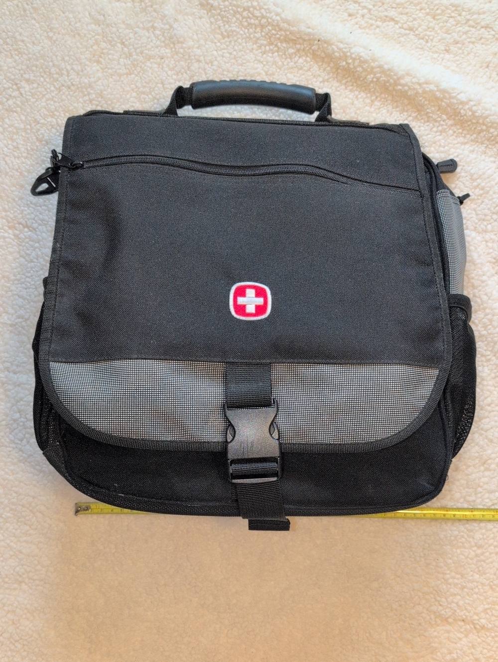 Black Swiss Messenger Bag / Backpack